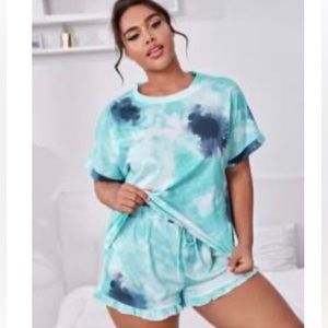 Tie-Dye PJ Set with ruffled shorts